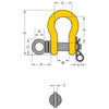 YOKE ROV Shackle Dimensions