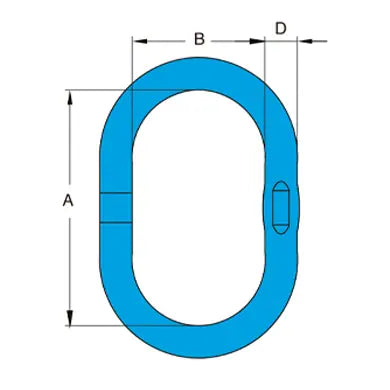 YOKE Grade 100 Master Link to suit 1-Leg Chain Slings Dimensions