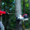 Portable Winch PCW4500 Petrol Pulling Winch with 2-Stroke Engine in use felling a tree from RiggingUK