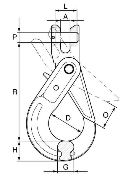 KITO  - Grade 8 Clevis Self Locking Hook to BS-EN 1677-3