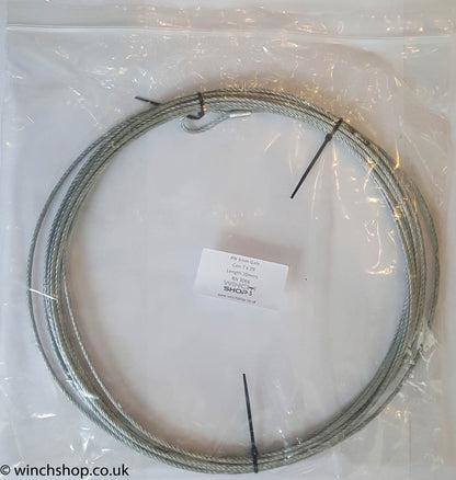 4mm 7 x 19 Galvanised Wire Rope, 10 metres long