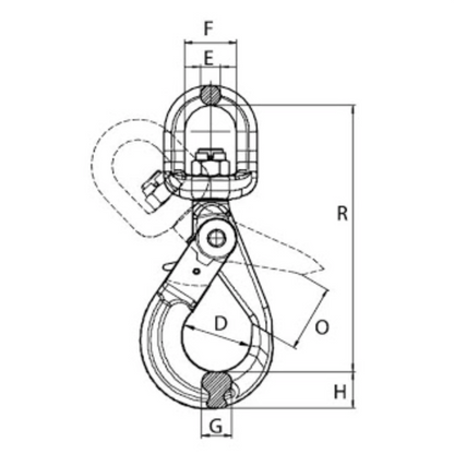 KITO - Grade 10 Swivel Self Locking Hook with Ball Bearing to BS-EN 1677-4