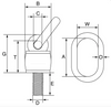 GT Cobra Grade 80 Swivel Lifting Eyebolt with Ring Dimensions