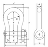 Green Pin Grade 8 Heavy Duty Bow Shackle with Safety Nut & Bolt Pin