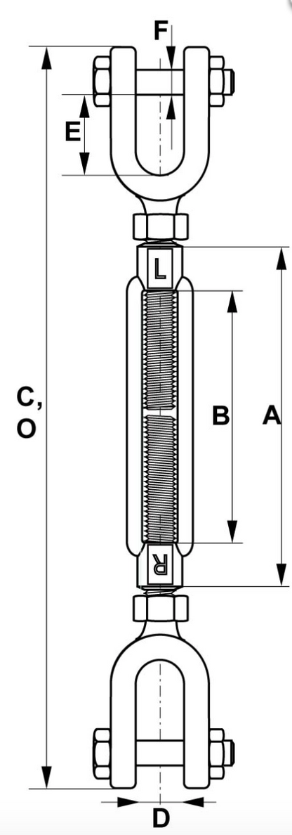 Drop Forged Turnbuckle Jaw/Jaw