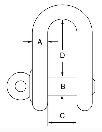 Stainless Steel AISI 316 Commercial Screw Pin Dee Shackle