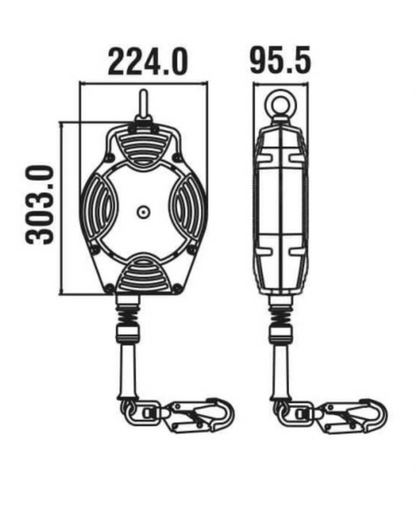 Kratos - 15m Helixon-S Retractable Wire Rope Fall Arrest Block