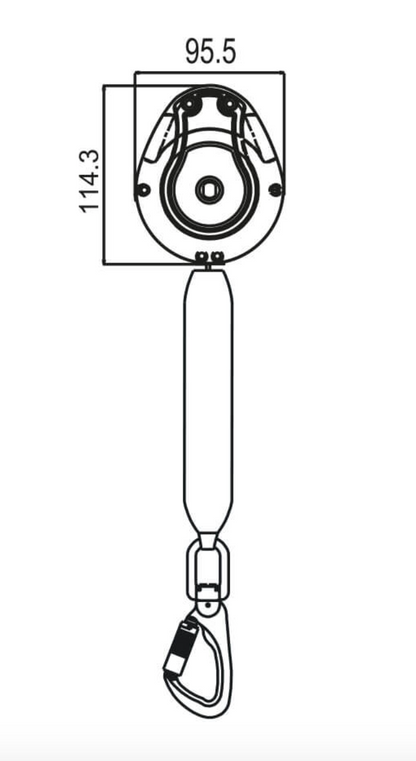 Kratos - 1.8m Olympe-S Retractable Webbing Fall Arrest Block