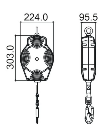 12m Helixon-S Retractable Webbing Fall Arrest Block