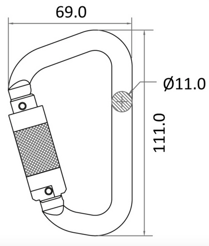 Kratos - Aluminium Keylock Quarter Turn Locking Karabiner