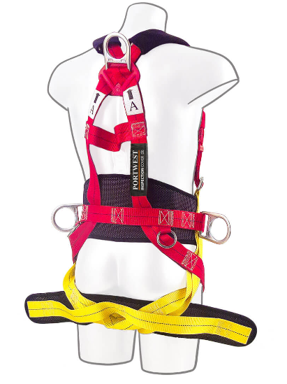 Portwest 3 Point Comfort Plus Harness Red