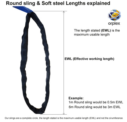 6.0t SWL Brown Roundsling - 1m to 20m Circ / 0.5m to 10.0m Effective Working Length (EWL) Ref: 265-6